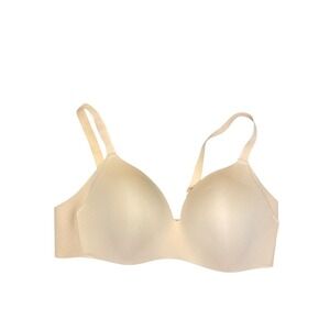 Knix 40B Wireless Comfort Seamless‎ Bra Beige Everyday Support Full Coverage